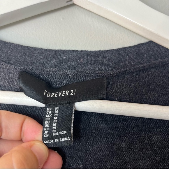 Forever 21 Dark Gray Open Front Duster Cardigan Medium - Picture 5 of 5